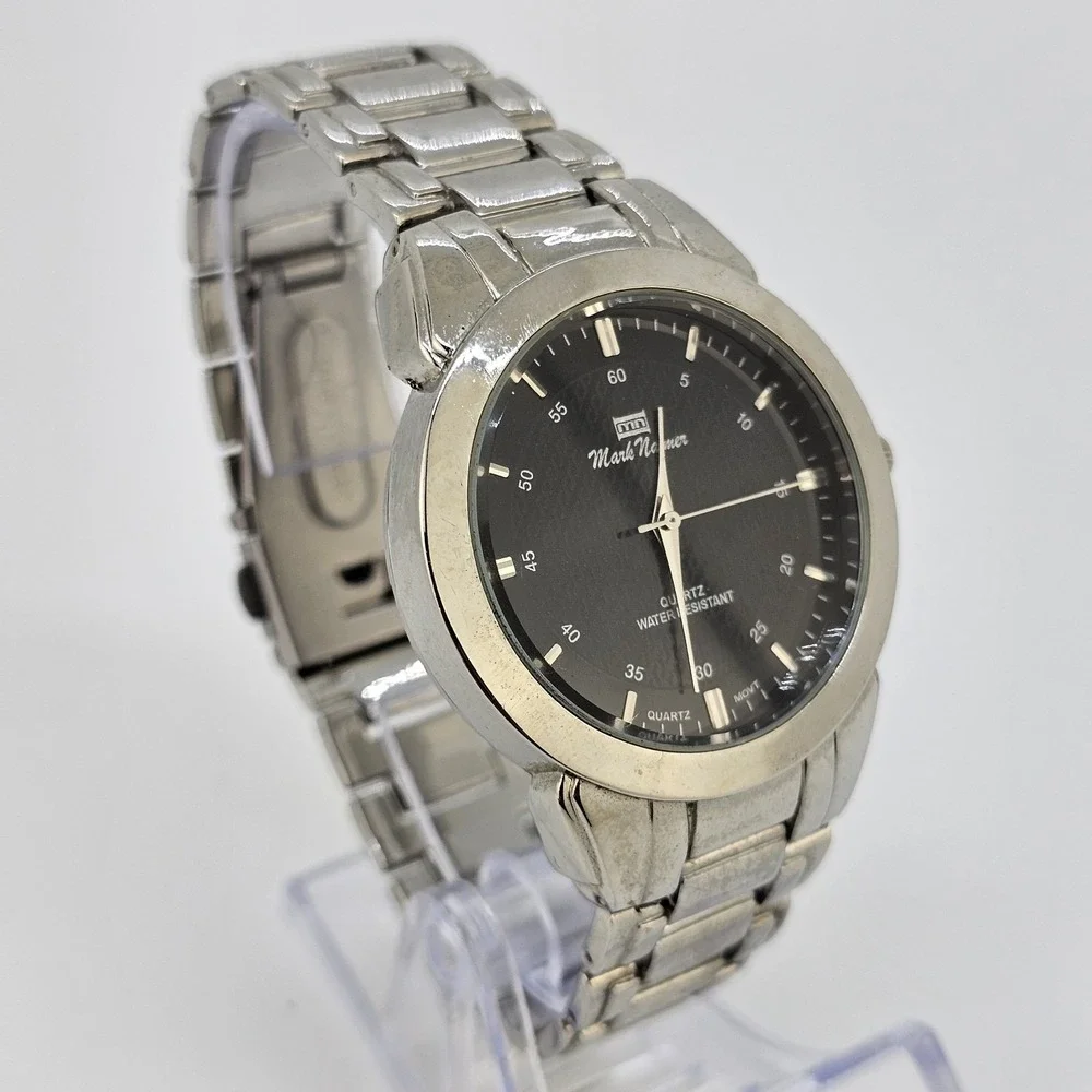 Men's Analog Watch‎ 40MM Black Dial Gray Bracelet Band 7